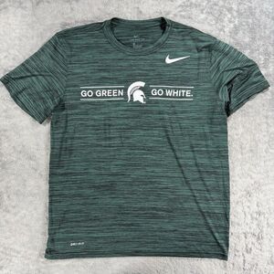 Nike Men’s Michigan State Spartans Dri-fit Heathered Shirt Go Green Go White